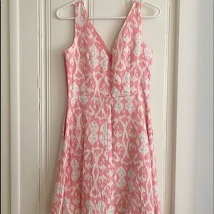 pink and white spotted dress
